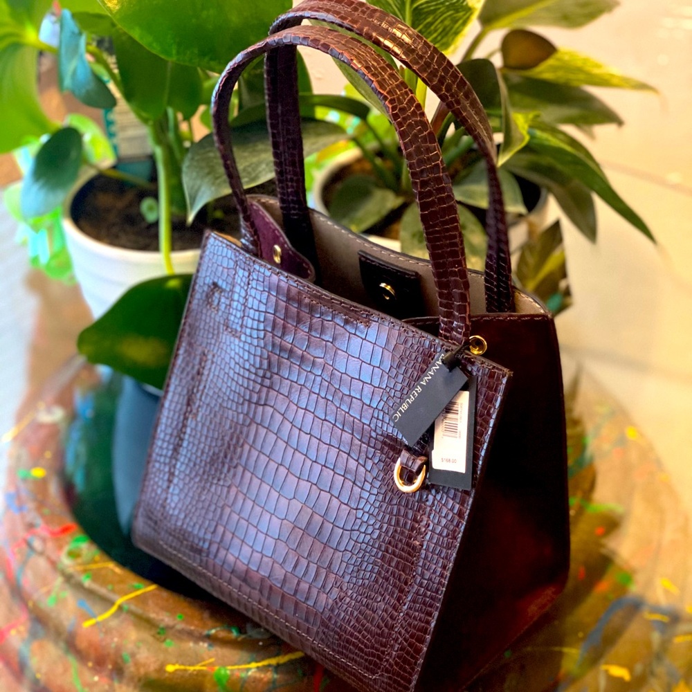 Banana Republic Croc Leather Tote